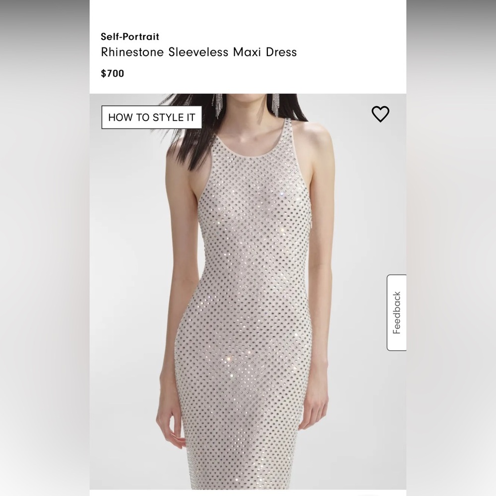 Self-Portrait Rhinestone Sleeveless Maxi Dress